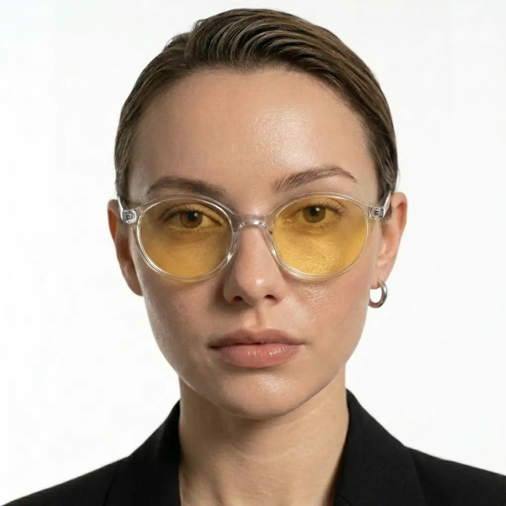 Şeffaf Oval Unisex Anti-Refle Anti-Far Sürüş 583-C-AS0606