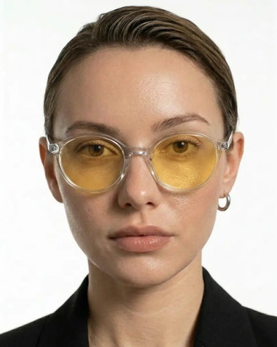 Şeffaf Oval Unisex Anti-Refle Anti-Far Sürüş 583-C-AS0606